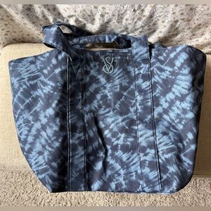 Blue Tie-Dye Tote Bag with Monogram – Casual Carryall